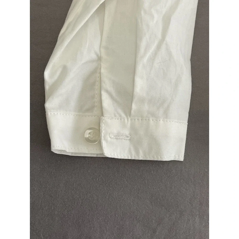 Sangtree Kids White Long Sleeve Button Down Shirt Cotton Blend Size 140 51277